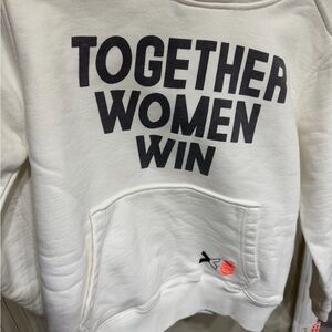 Free people movement Together Women Win White Graphic Pullover Hoodie